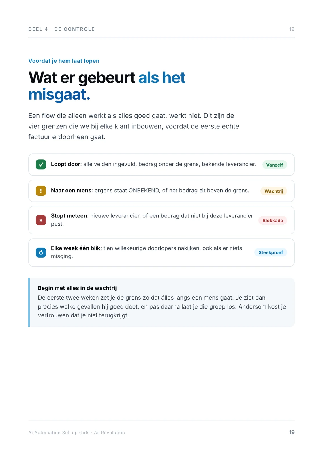 Pagina 19: de vier grenzen rond een flow.