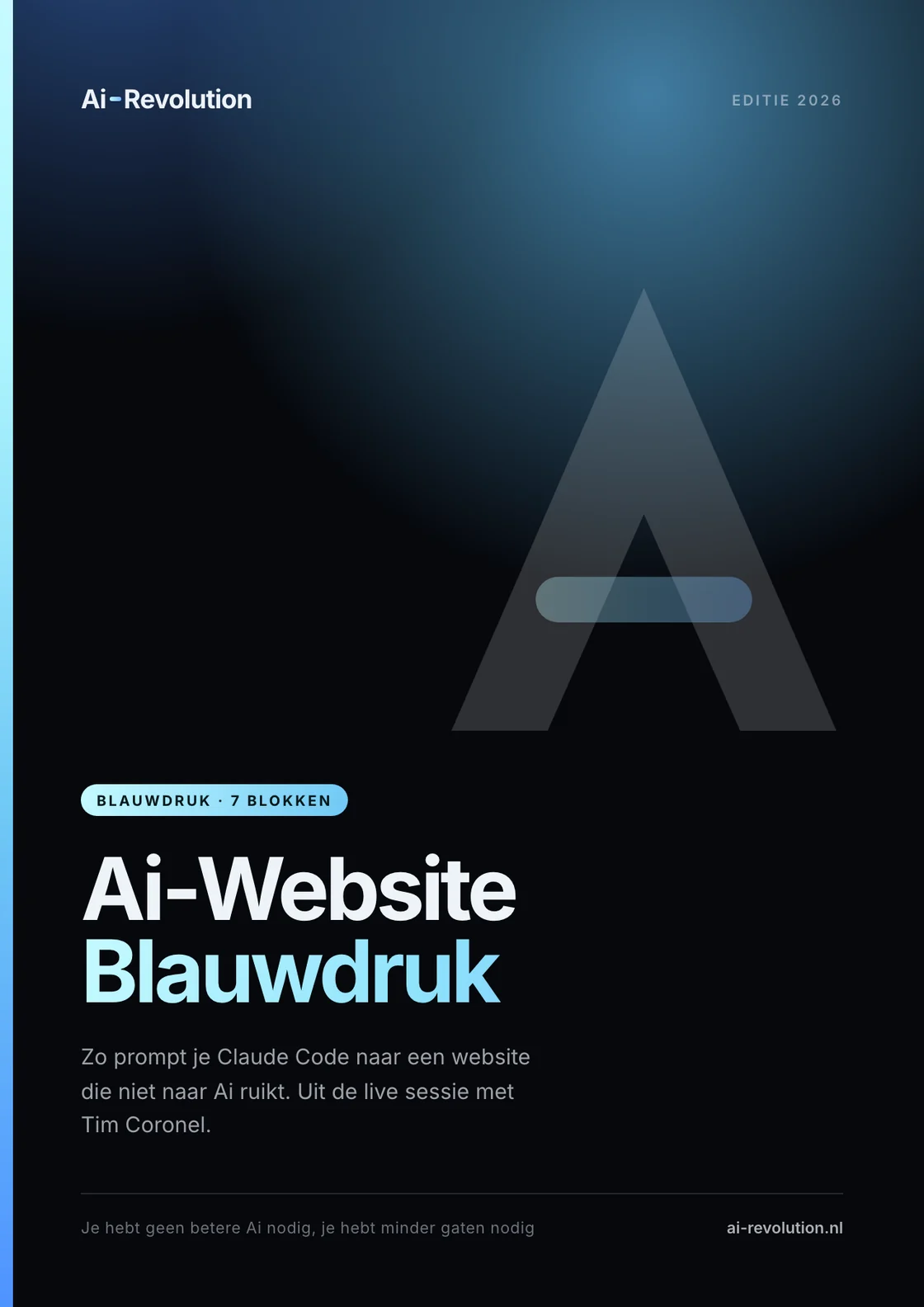 Cover van de Ai-Website Blauwdruk van Ai-Revolution.
