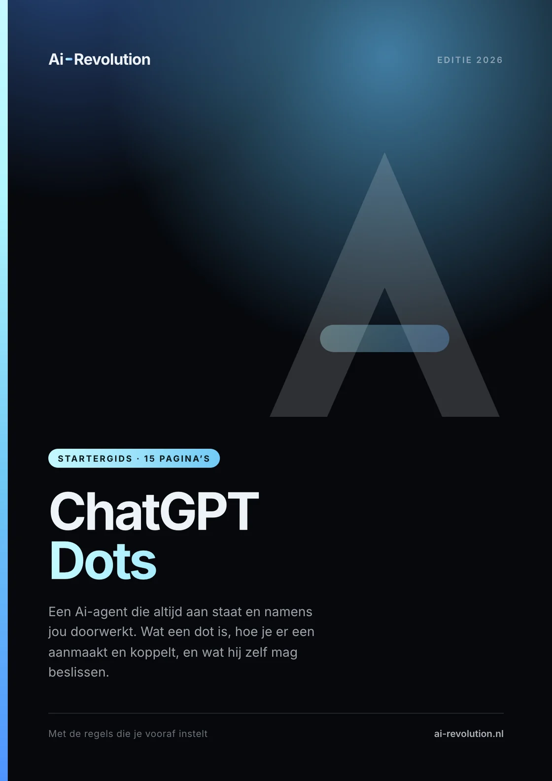 Cover van de ChatGPT Dots Startergids van Ai-Revolution.