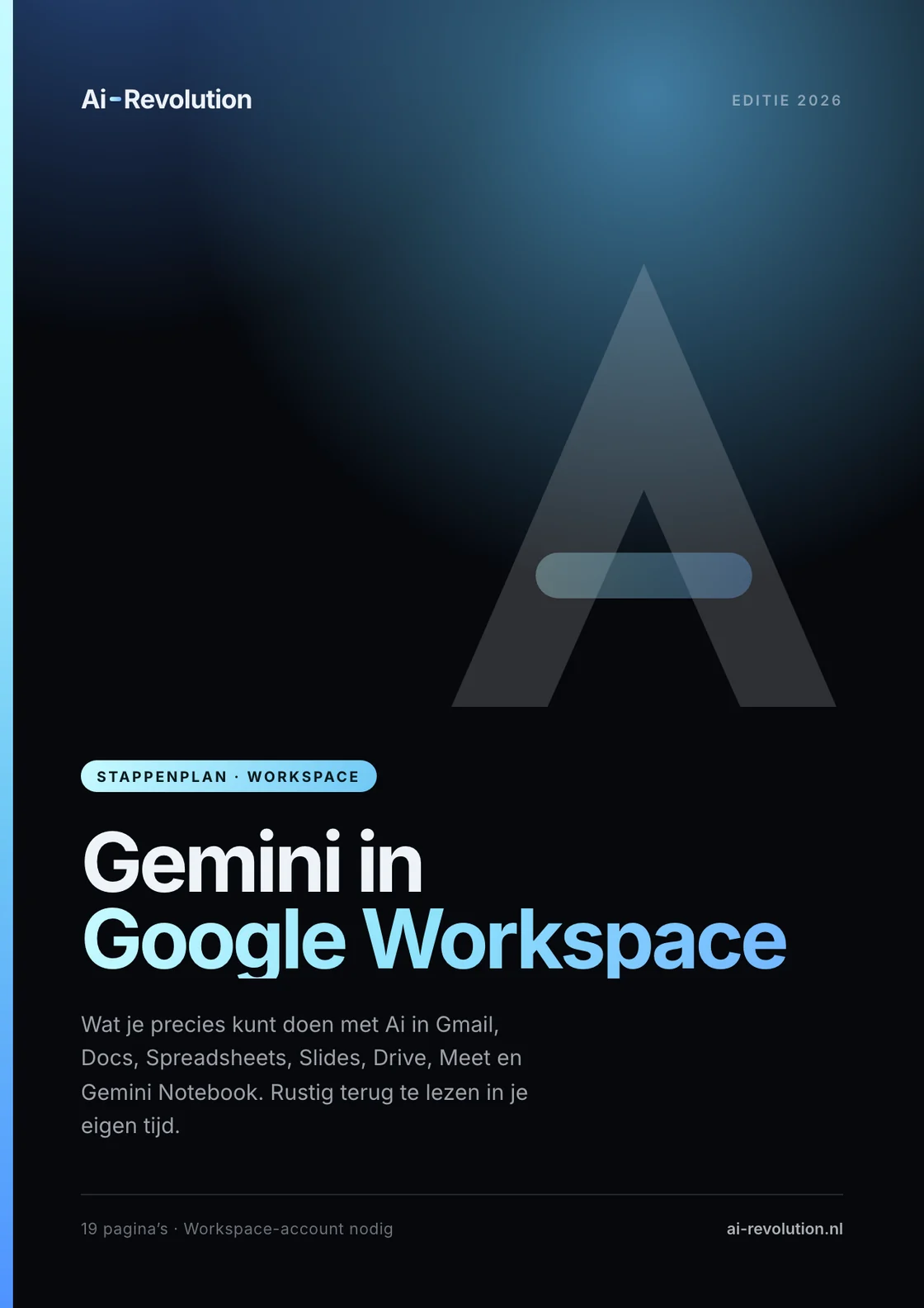 Cover van het stappenplan Gemini in Google Workspace.