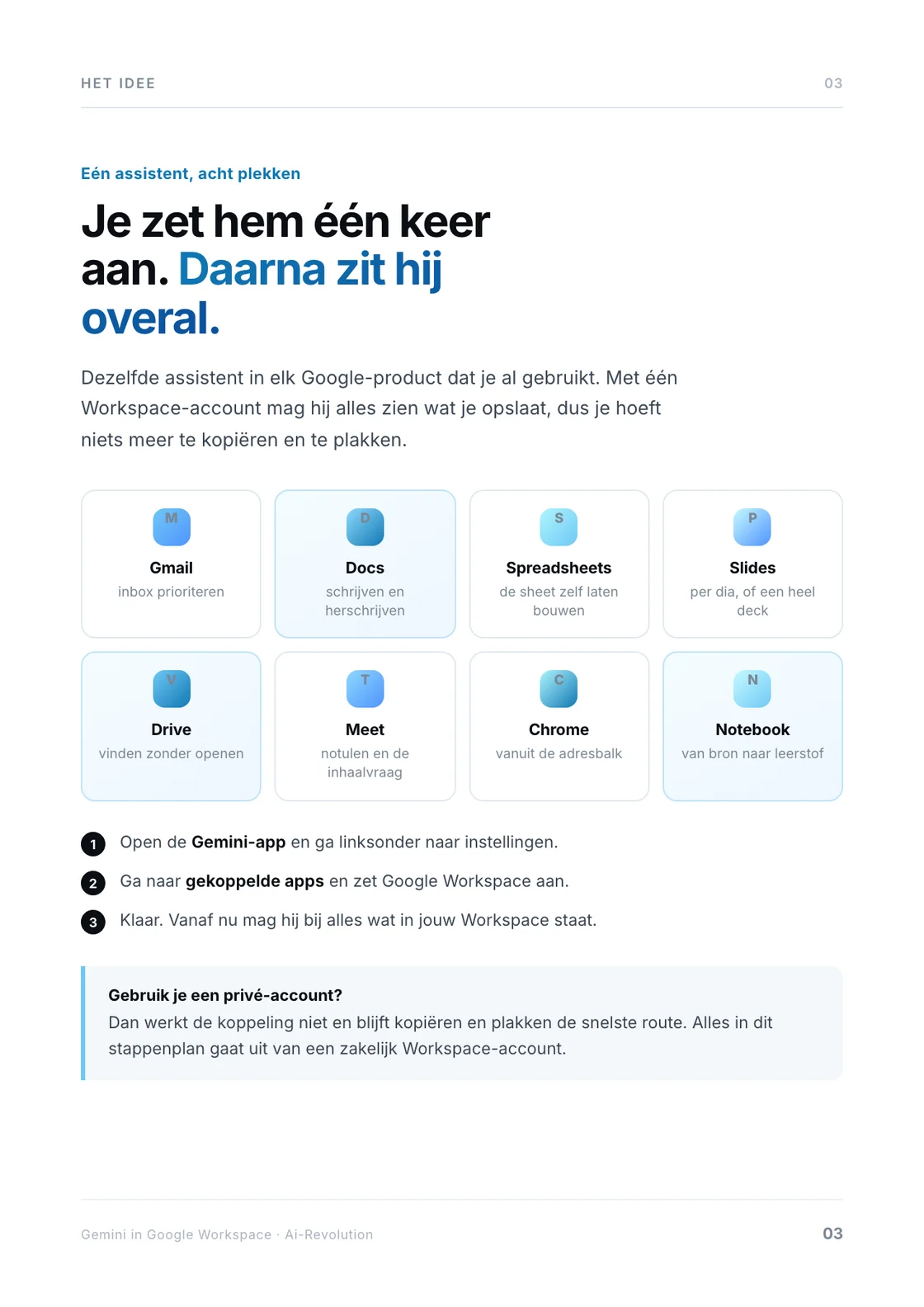 Pagina 3 van het stappenplan: de acht plekken waar Gemini zit.